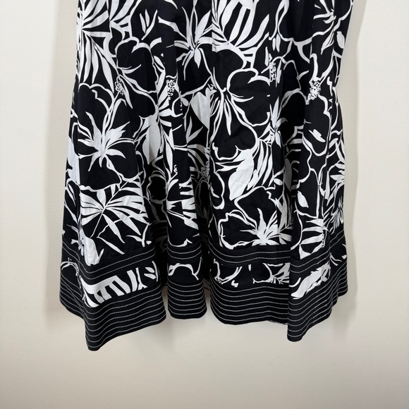 Vintage Nine West Y2K Floral Black White Floral Print Mini Dress Size 6 - Picture 8 of 14
